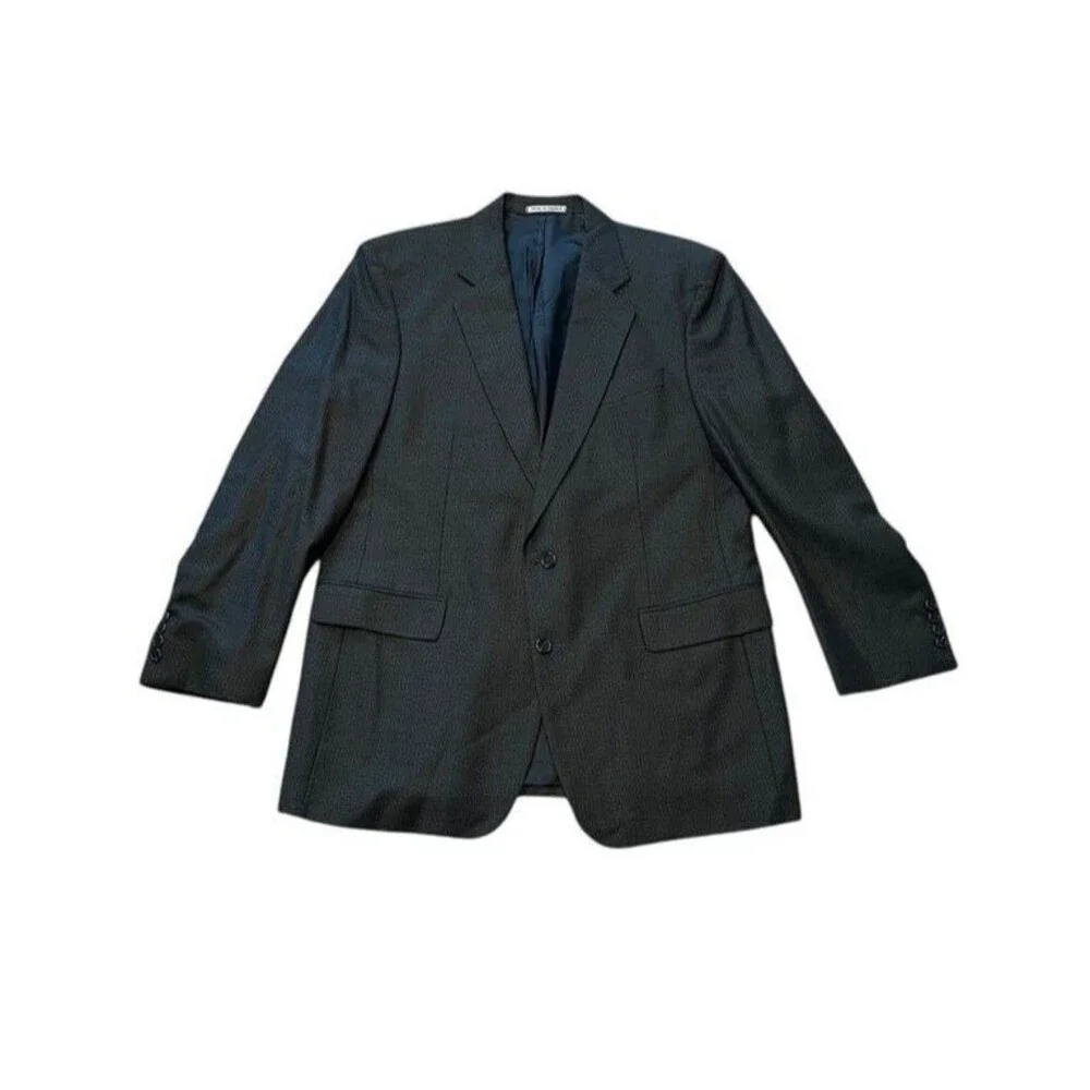 Today's Man Blazer Men's Size 44L Wool Cashmere Dark Gray Sport Coat Houndstooth